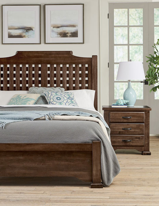 Vaughan-Bassett Joinery Plank Queen Poster Bed in Natural Oak 192