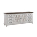 River Place Entertainment Console in Riverstone White/Tobacco - Smokey Mountain Furniture (NC)