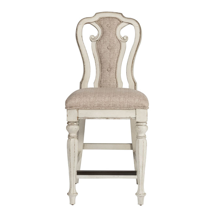 Magnolia Manor Upholstered Counter Height Chair in Antique White (Set of 2) - Smokey Mountain Furniture (NC)