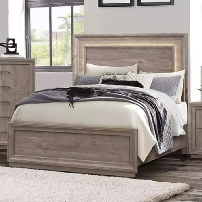 Liberty Furniture Horizons King Panel Bed with HB Lights in Graystone image