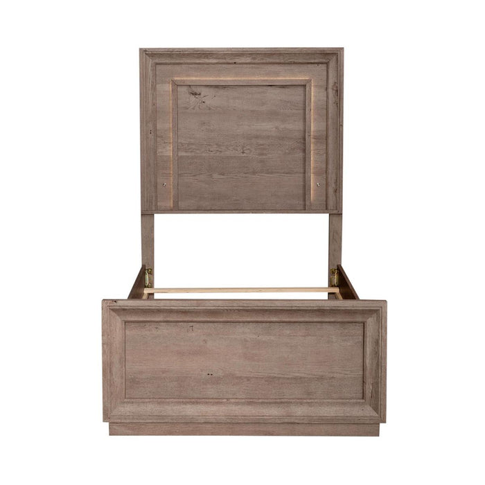 Liberty Furniture Horizons Twin Panel Bed with HB Lights in Graystone