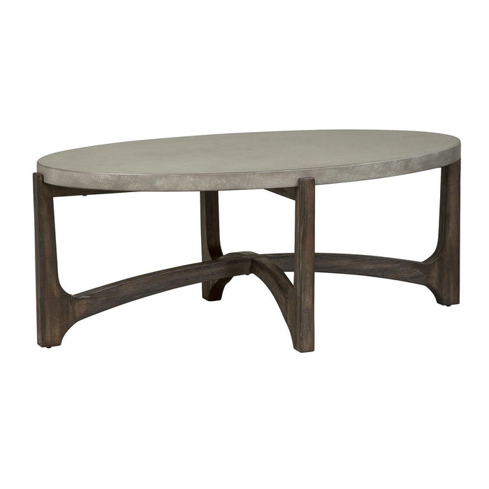 Liberty Furniture Cascade Oval Cocktail Table in Wire Brush Rustic Brown image