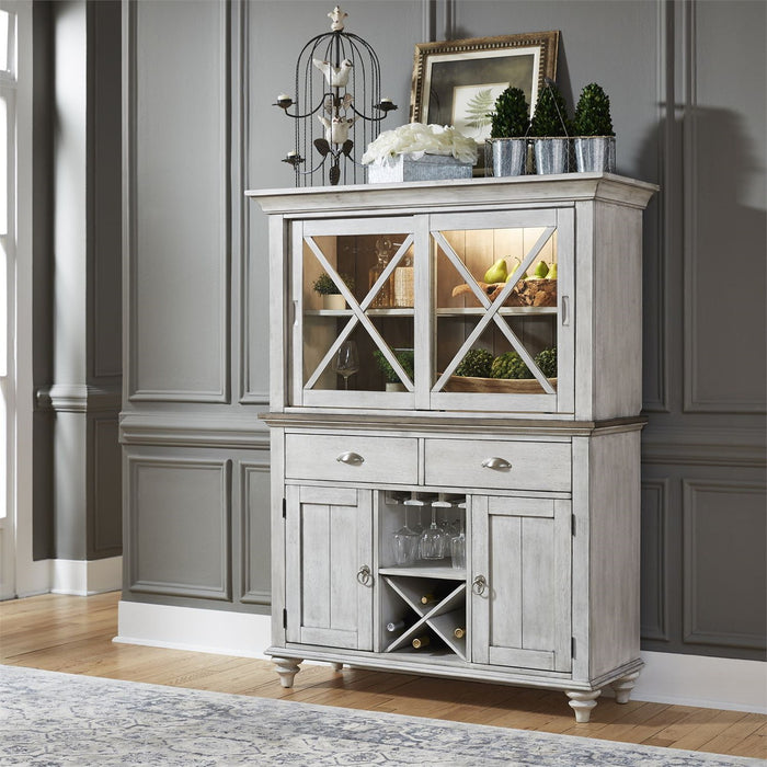 Liberty Furniture Ocean Isle Buffet in Antique White with Weathered Pine