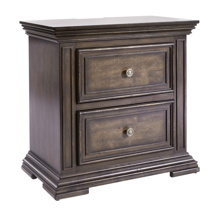 Big Valley 2 Drawer Night Stand w/ Charging Station - Smokey Mountain Furniture (NC)