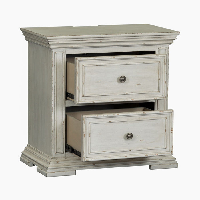 Big Valley 2 Drawer Night Stand w/ Charging Station - Smokey Mountain Furniture (NC)