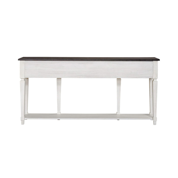 Liberty Furniture Allyson Park 72" Hall Table in Wirebrushed White with Charcoal Top EST SHIP TIME APPX 4 WEEKS