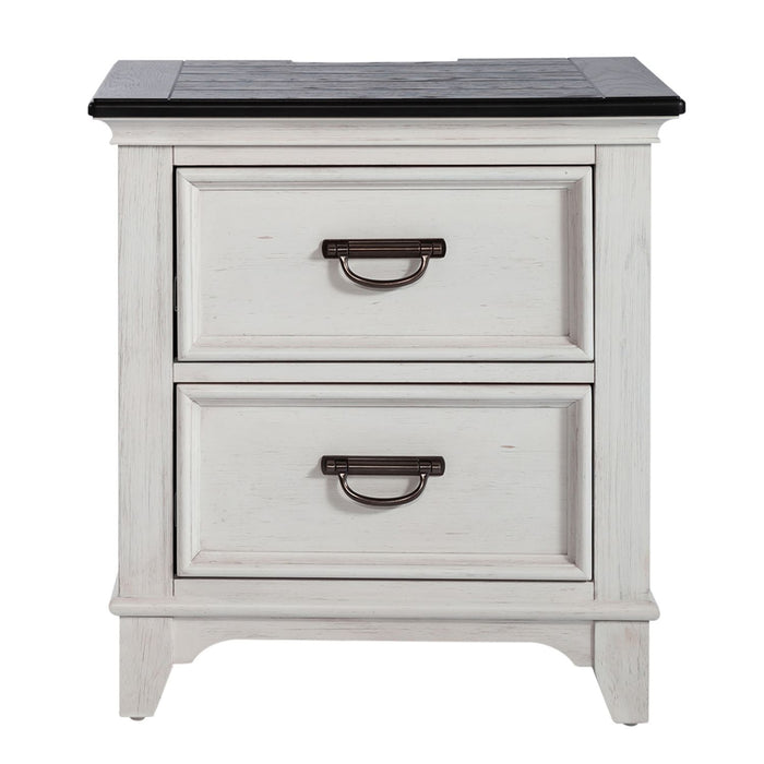 Allyson Park 2 Drawer Nightstand with Charging Station in White - Smokey Mountain Furniture (NC)