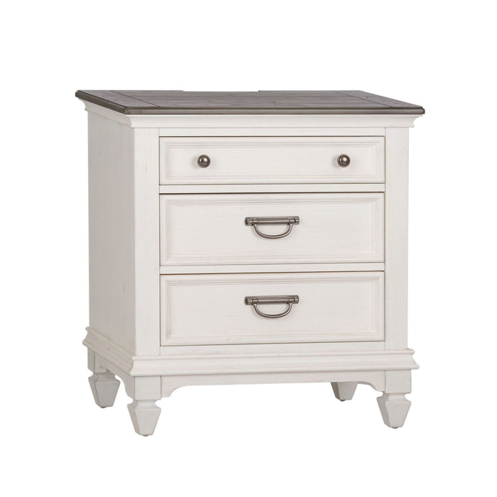 Allyson Park Nightstand in Wirebrushed White - Smokey Mountain Furniture (NC)