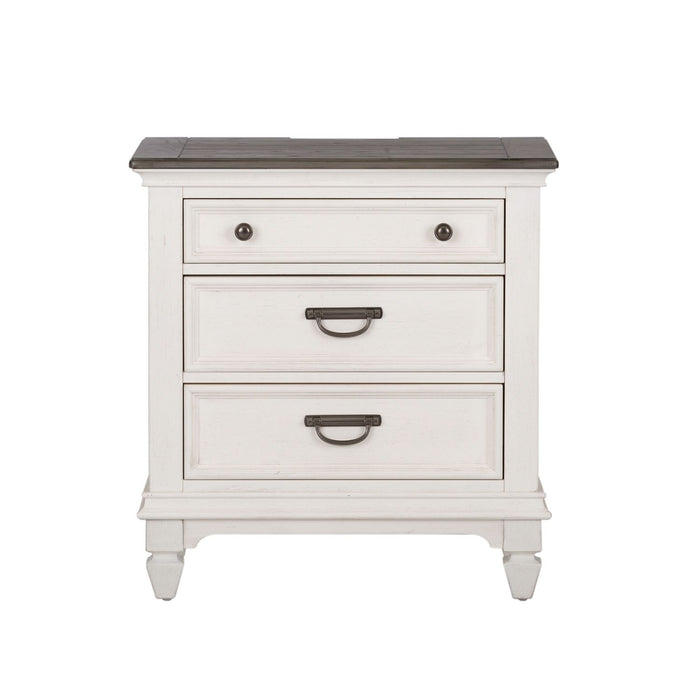 Allyson Park Nightstand in Wirebrushed White - Smokey Mountain Furniture (NC)