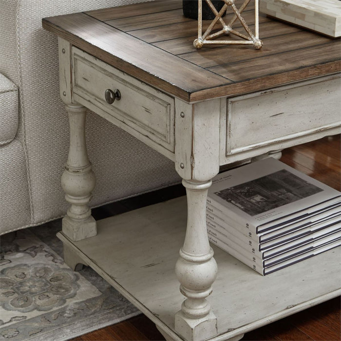 Liberty Morgan Creek End Table in Antique White