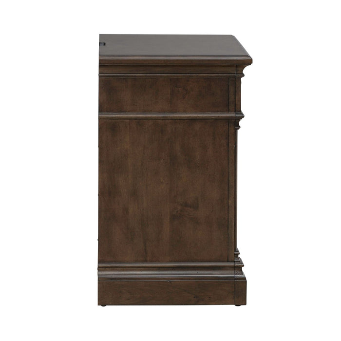 Arden Road Nightstand with Charging Station in Satin Cherry - Smokey Mountain Furniture (NC)