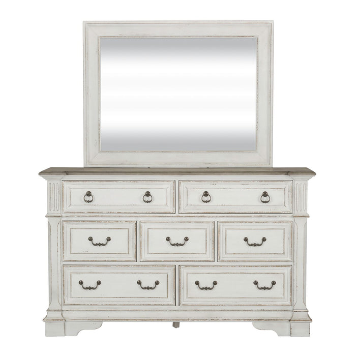 Abbey Park King California Sleigh Bed, Dresser & Mirror, Chest, Night Stand
