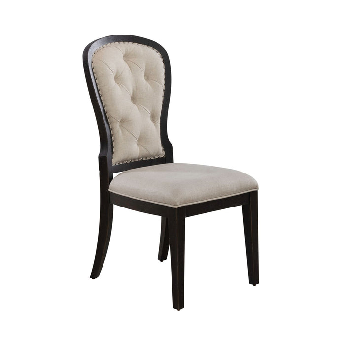 Americana Farmhouse Uph Tufted Back Side Chair - Black - Smokey Mountain Furniture (NC)