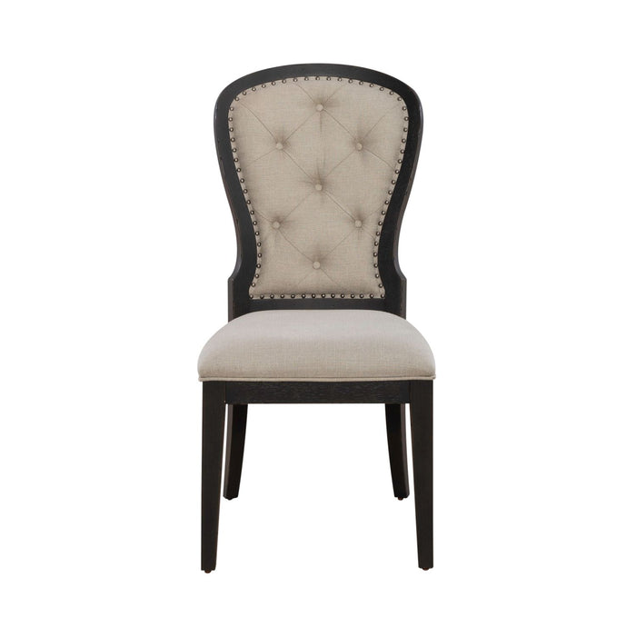 Americana Farmhouse Uph Tufted Back Side Chair - Black - Smokey Mountain Furniture (NC)