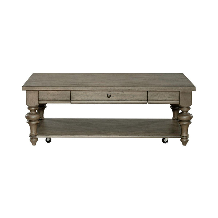 Liberty Furniture Americana Farmhouse Rectangular Cocktail Table in Dusty Taupe