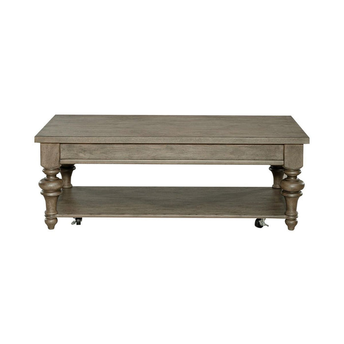 Liberty Furniture Americana Farmhouse Rectangular Cocktail Table in Dusty Taupe