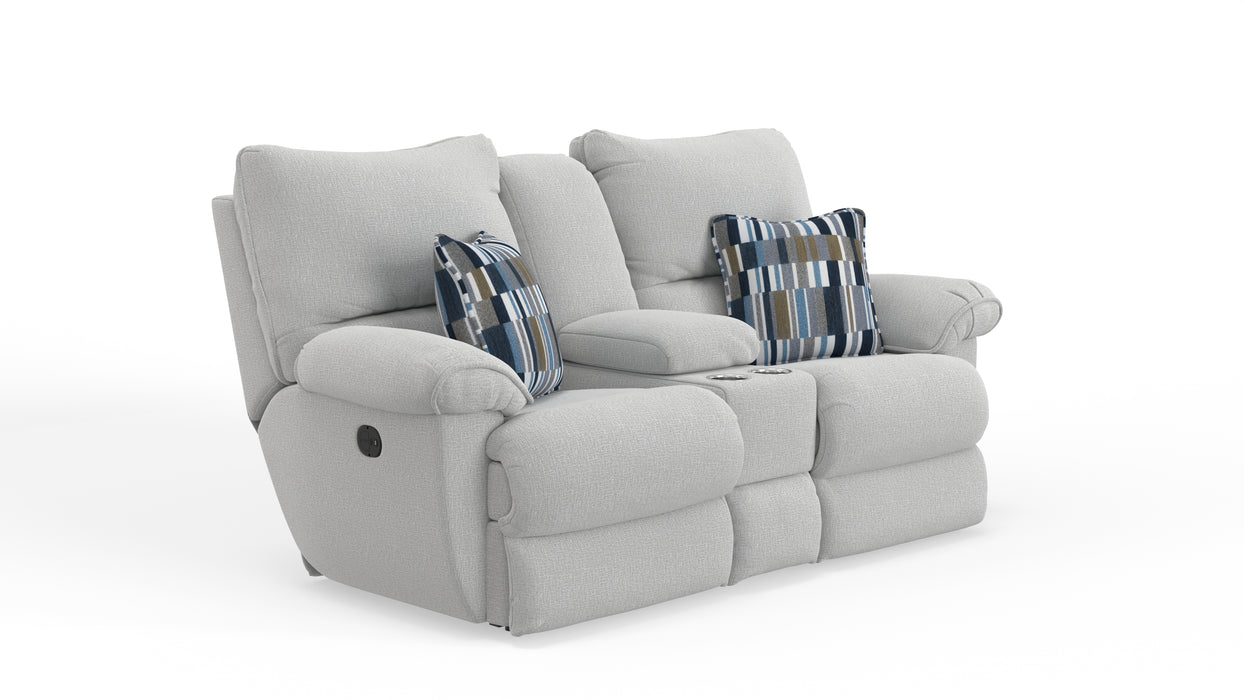 Lenny Power Lay Flat Reclining Console Loveseat - Smokey Mountain Furniture (NC)