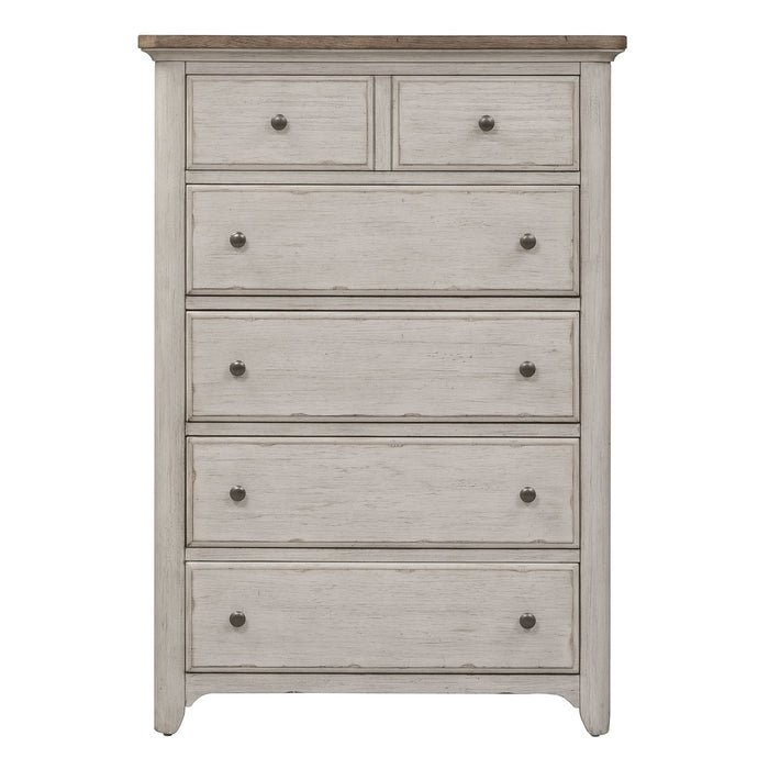 Farmhouse Reimagined Drawer Chest in Antique White - Smokey Mountain Furniture (NC)