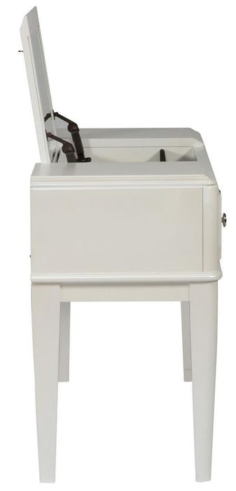 Liberty Furniture Stardust Vanity Desk in Iridescent White
