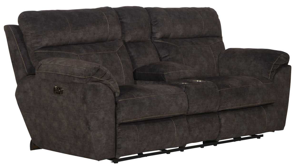 Sedona Pwr Hdrst w/Lumbar Lay Flt Rcl Cnsl Loveseat w/Stg & Cphldrs - Smokey Mountain Furniture (NC)