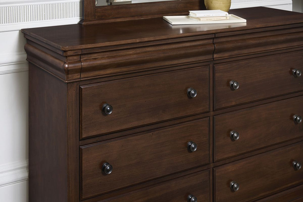 Vaughan Bassett Vista 8-Drawer Dresser in Warm Cherry