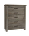 Vaughan Bassett Yellowstone 5 Drawer Chest in Dapple Grey image