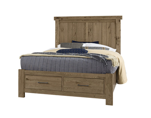 Vaughan Bassett Yellowstone King American Dovetail Panel Storage Bed in Chestnut Natural image