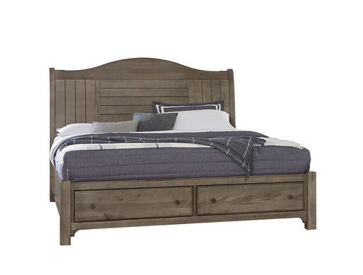 Vaughan Bassett Cool Farmhouse Sleigh King Bed with Storage in Grey image