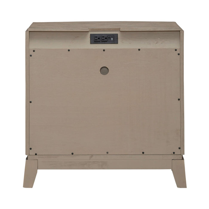 Avalon Nightstand with Charging Station in Burnished Beige - Smokey Mountain Furniture (NC)