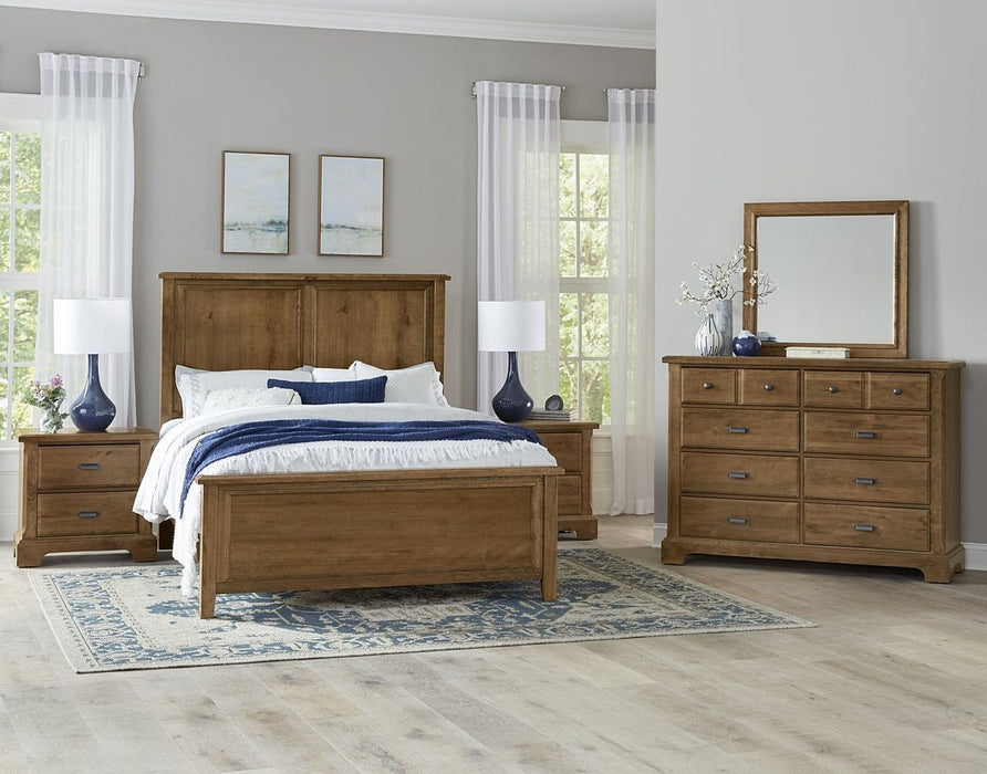 Vaughan Bassett Lancaster County Queen Panel Bed in Amish Cherry
