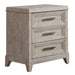Belmar 3 Drawer Nightstand in Washed Taupe and Silver Champagne - Smokey Mountain Furniture (NC)