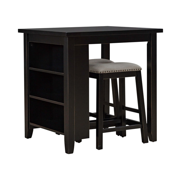 Brook Creek 3 Piece Counter Set - Black - Smokey Mountain Furniture (NC)