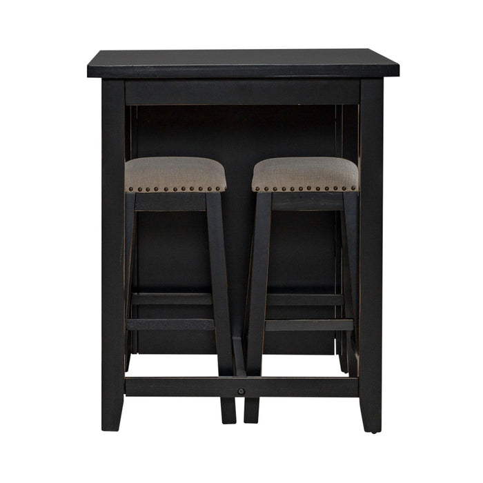 Brook Creek 3 Piece Counter Set - Black - Smokey Mountain Furniture (NC)