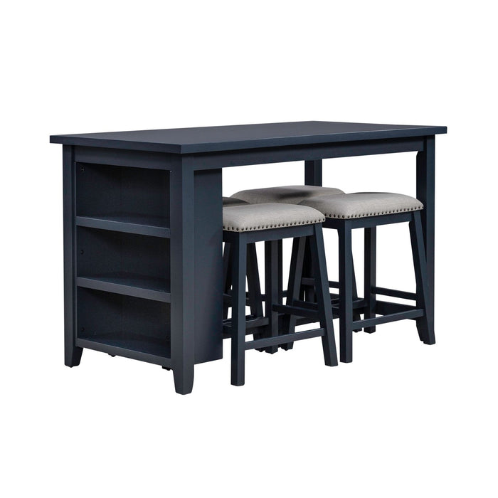 Brook Creek 5 Piece Counter Set- Navy - Smokey Mountain Furniture (NC)