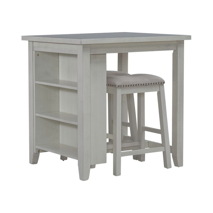 Brook Creek 3 Piece Counter Set - White - Smokey Mountain Furniture (NC)
