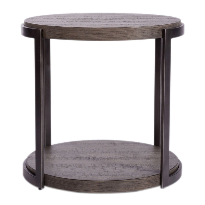 Modern View Round End Table in Gray - Smokey Mountain Furniture (NC)
