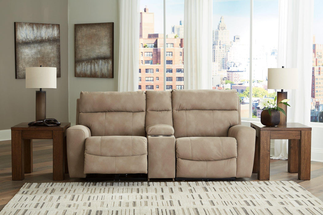 Next-Gen DuraPella Power Reclining Sectional Loveseat with Console - Smokey Mountain Furniture (NC)