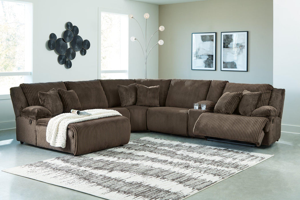 Top Tier Reclining Sectional with Chaise - Smokey Mountain Furniture (NC)