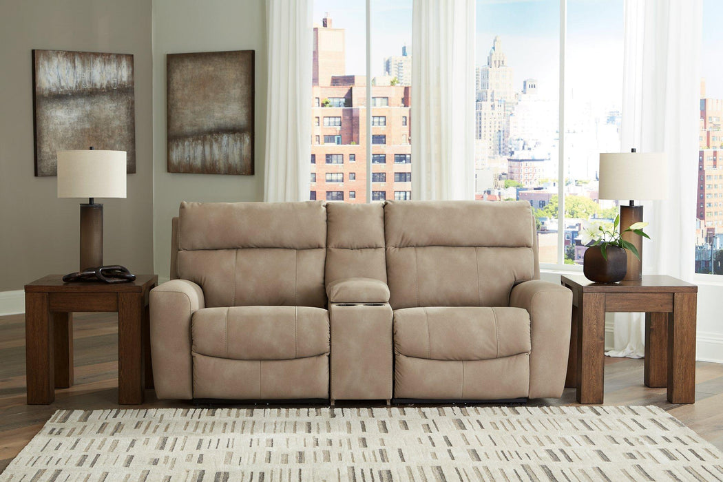 Next-Gen DuraPella Power Reclining Sectional Loveseat with Console - Smokey Mountain Furniture (NC)