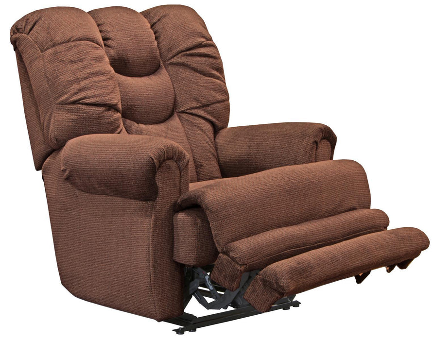Catnapper Malone Lay Flat Recliner with Extended Ottoman in Merlot