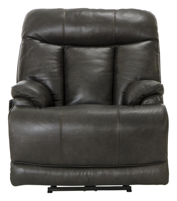 Naples Leather Power Lay Flat Recliner with Power Adjustable Headrest, Power Adjustable Lumbar Support and Extra Extension Footrest