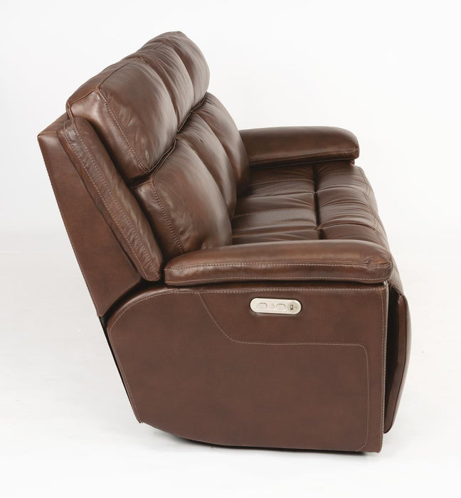 Flexsteel Latitudes Chance Leather Power Reclining Sofa w/Power Headrests