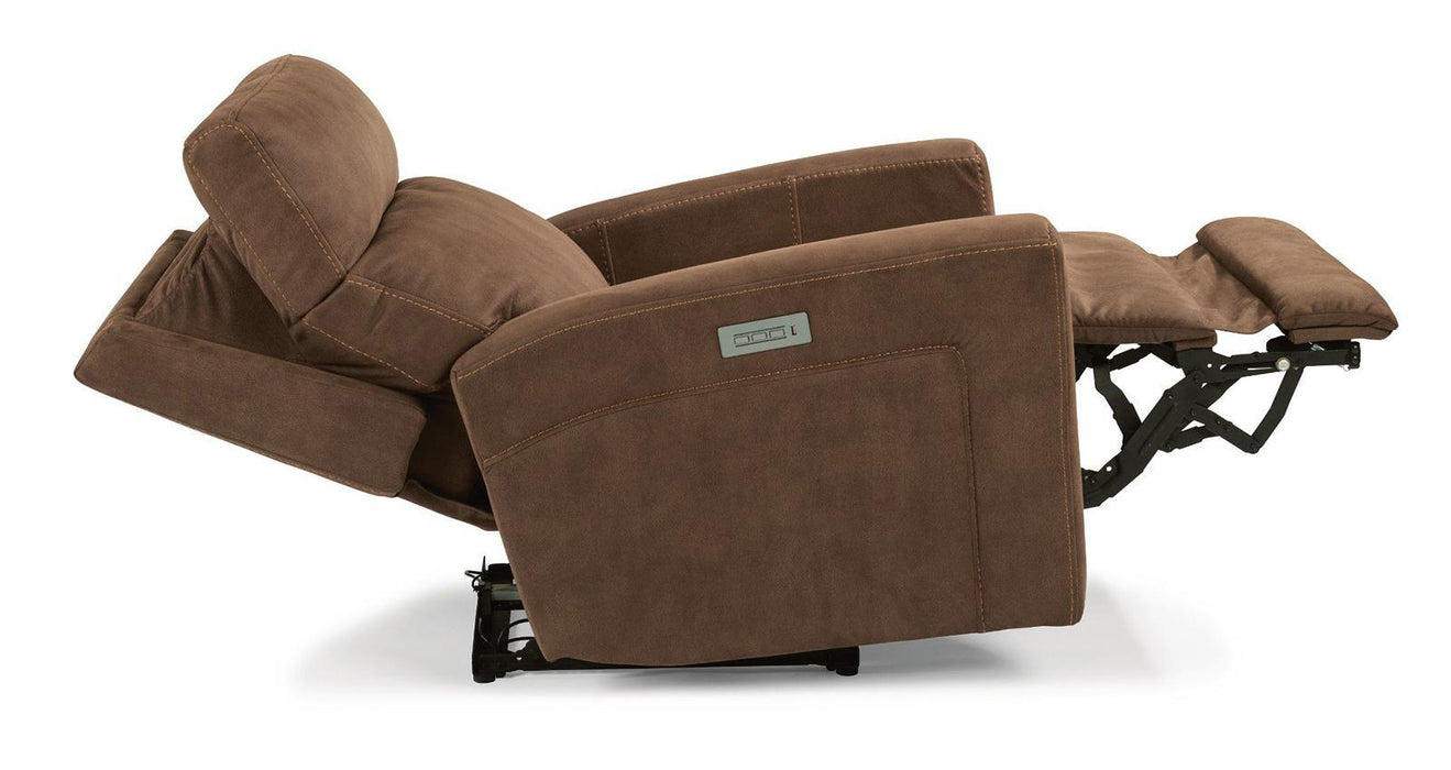 Flexsteel Ezra Power Recliner with Power Headrest and Lumbar