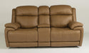 Flexsteel Latitudes Elijah Leather Power Reclining Loveseat w/Console & Power Headrests image