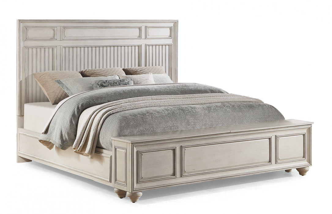 Flexsteel Wynwood Harmony King Panel Storage Bed in White Wood