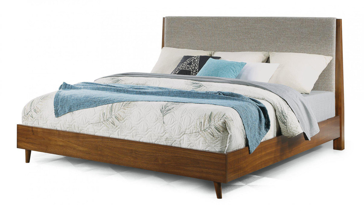 Flexsteel Wynwood Ludwig Upholstered King Platform Bed in Medium Brown image