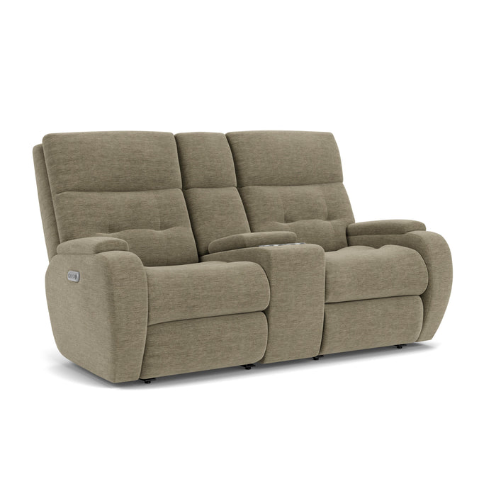 Strait 2906-601H Power Reclining Loveseat with Console & Power Headrests