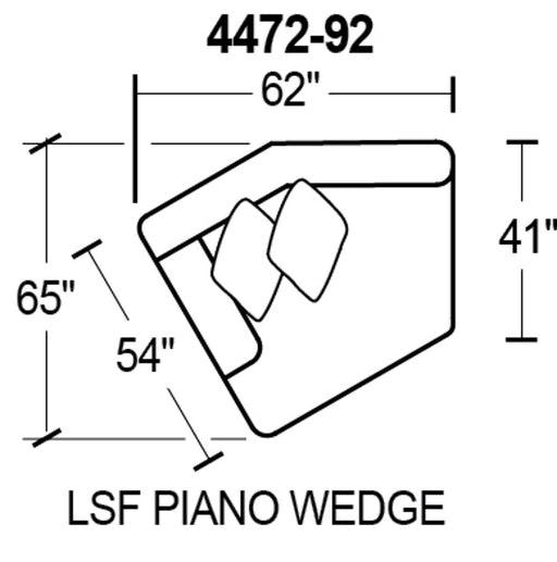 Jackson Furniture Kingston LSF Piano Wedge in Phantom/Pewter 447292 image