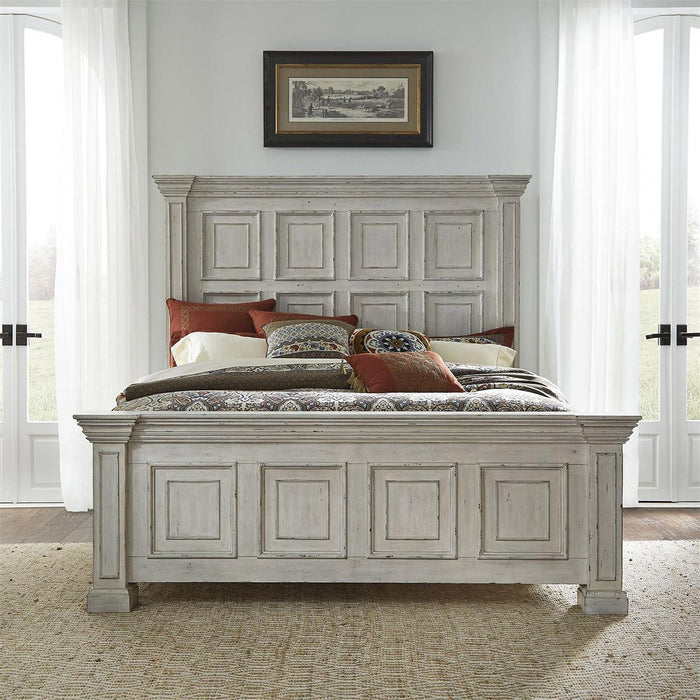 Liberty Furniture Big Valley California King Panel Bed in Whitestone image