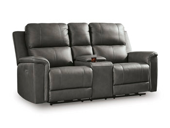 Bleckley Power Reclining Loveseat with Console - Smokey Mountain Furniture (NC)